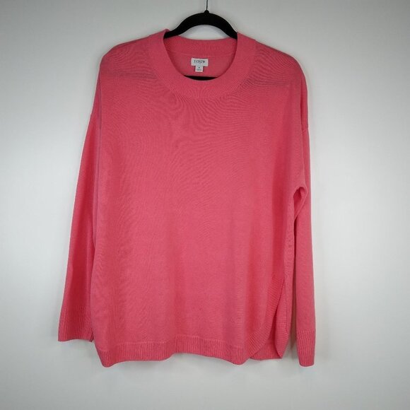 J. Crew Oversized Lightweight Pink Sweater Size M - Picture 1 of 10